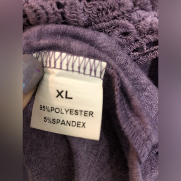 NWOT Light Purple Lacey / Gauze Sleeveless Top Size XL - Picture 4 of 4